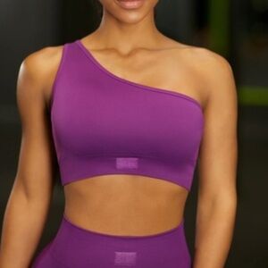 Oh Polly Bo + Tee Empowered crop top in dark purple